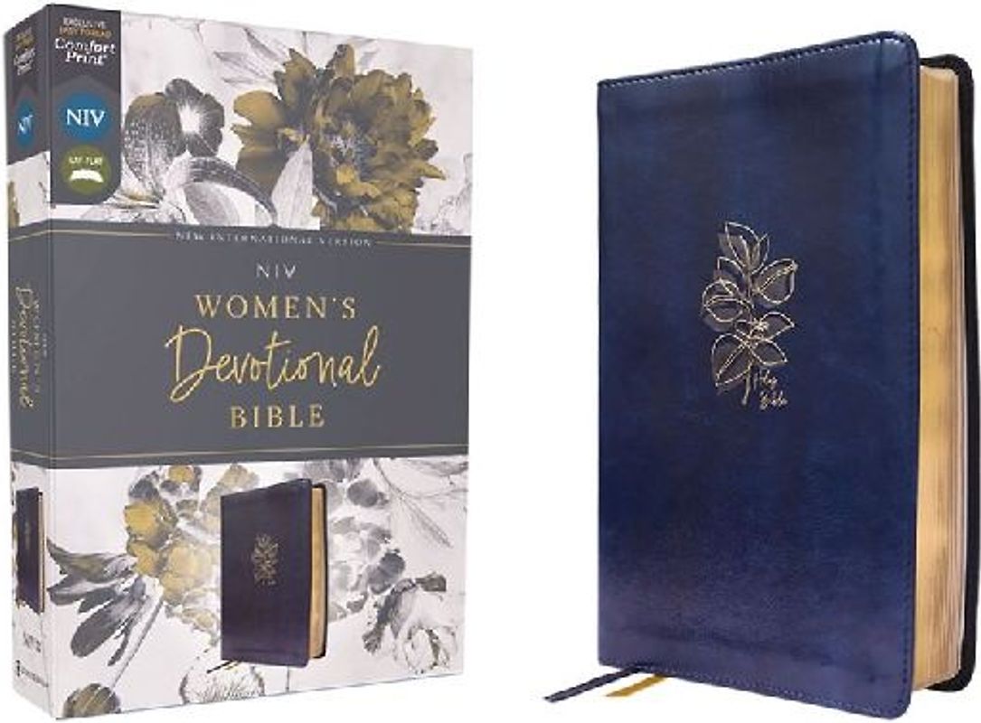 Niv, Women's Devotional Bible (by Women, for Women), Leathersoft, Navy, Comfort Print