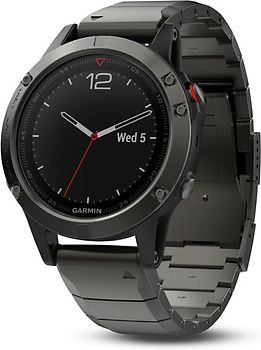 Garmin Fenix 5 47 mm grise au bracelet inoxydable  [Wi-Fi, Saphir Edition]