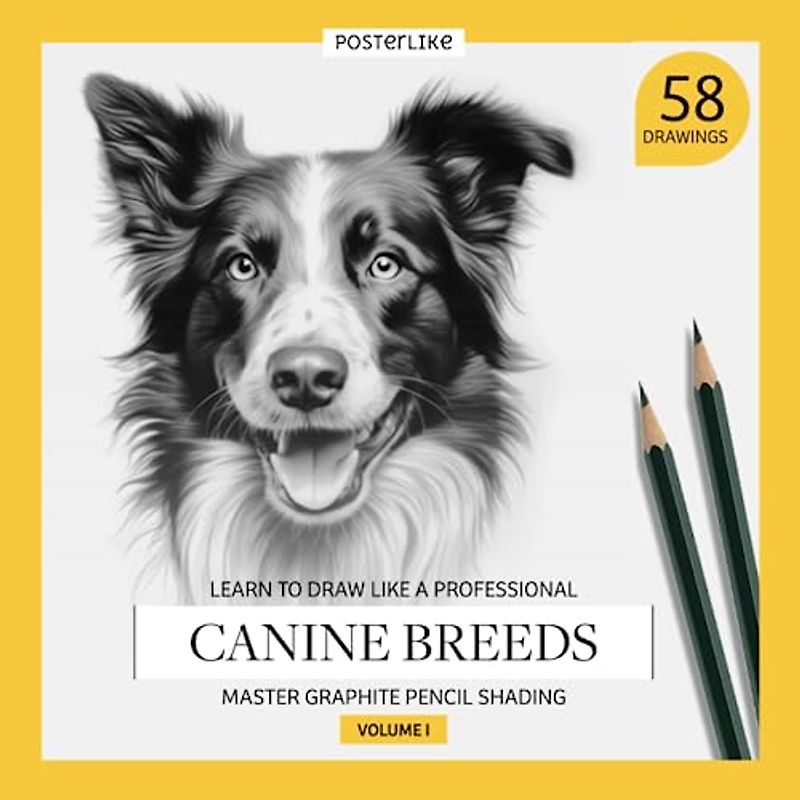 Learn to draw like a professional. Canine breeds. Master Graphite Pencil Shading. Volume I: Artistic Drawing Workbook for all ages. Portray and shade ... Mixed Media for Artists of All Ages, Band 1)