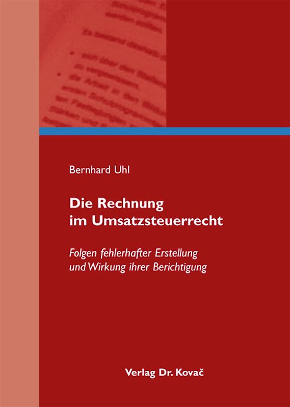 Die Rechnung im Umsatzsteuerrecht