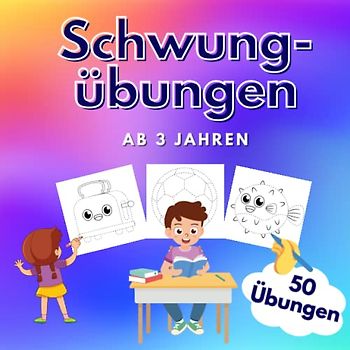 Schwungübungen Ab 3 Jahre: Übungsheft für Kleinkinder. 50 Schwungübungen zur Erhöhung der Konzentration und Feinmotorik. Ideale Vorbereitung für die Schule.