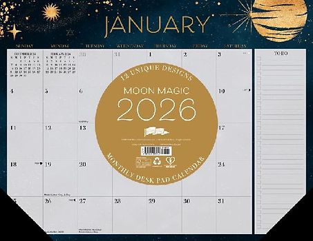 Moon Magic 2026 22 X 17 Large Monthly Deskpad