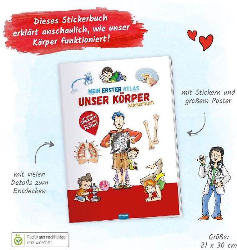 Trötsch Stickerbuch Mein erster Atlas Unser Körper