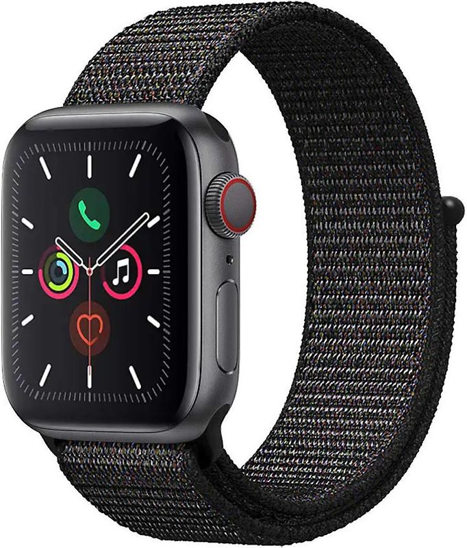 Apple Watch Series 4 44 mm boîtier en aluminium gris sidéral avec Boucle Sport noir [Wi-Fi + Cellular]