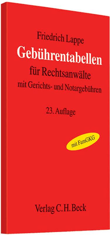 Gebührentabellen für Rechtsanwälte