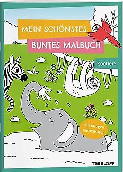 Mein schönstes buntes Malbuch. Zootiere / Malspaß mit Löwe, Affe, Pinguin und vielen weiteren Tieren / Für Mädchen und Jungen ab 5 Jahren: Mit ... Ab 5 Jahren (Malbücher und -blöcke)