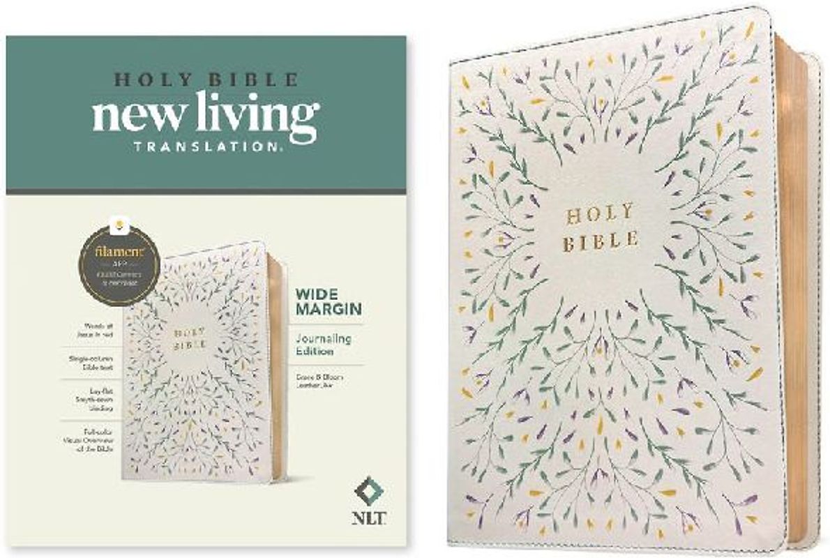 NLT Wide Margin Bible, Filament Enabled (Leatherlike, Grace & Bloom, Red Letter)