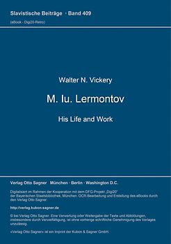 M. Iu. Lermontov. His Life and Work