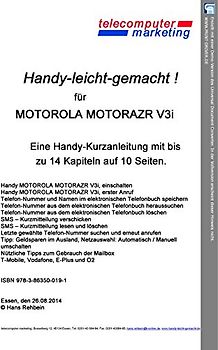 Motorola RAZR V3i-leicht-gemacht. Handy-leicht-gemacht für Motorola RAZR V3i