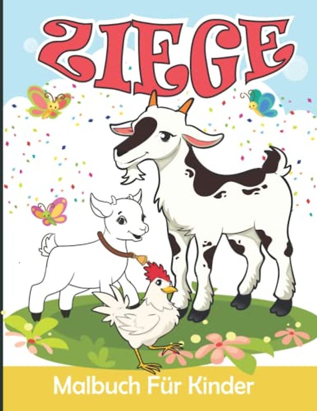 Ziege Malbuch Für Kinder: Ziege Malvorlagen für Jungen und Mädchen