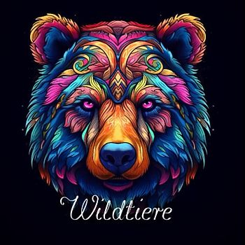 wilde Tiere das Malbuch mit schwarzem Hintergrund (Tier Malbücher)