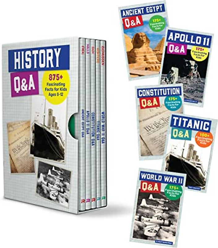 History Q&A 5 Book Box Set: 875+ Fascinating Facts for Kids Ages 8-12