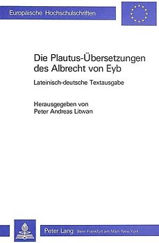 Die Plautus-Übersetzungen des Albrecht von Eyb