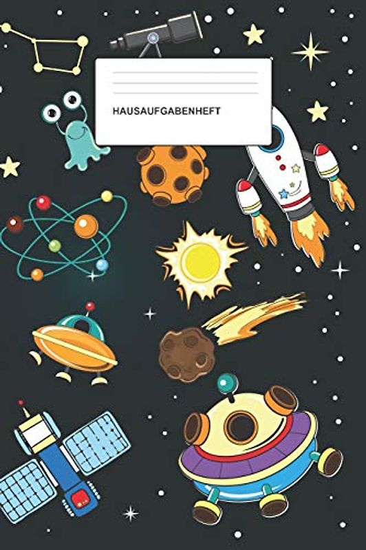 Hausaufgabenheft: Das Hausaufgabenheft für Grundschule und Co. mit tollen Tiermotiven, Softcover, Motiv: UFO