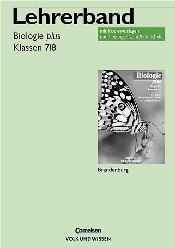 Biologie plus. Lehrerband Klassen 7/8, Ausgabe Gymnasium Brandenburg