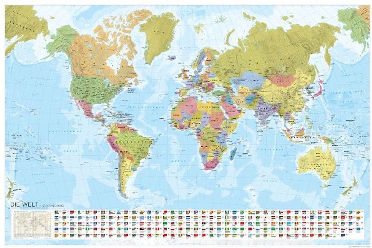 MARCO POLO Weltkarte - Staaten der Erde mit Flaggen (politisch) 1:35 Mio.