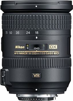Nikon AF-S DX NIKKOR 18-200 mm F3.5-5.6 ED G VR II 72 mm Objectif (adapté à Nikon F) noir