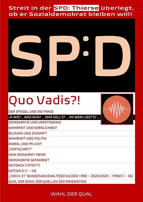 SP:D Quo Vadis?! Streit in der SPD: Thierse überlegt, ob er Sozialdemokrat bleiben will!
