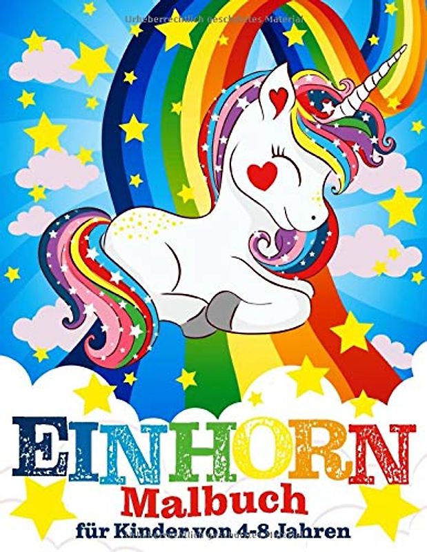 Einhorn-Malbuch für Kinder von 4-8 Jahren