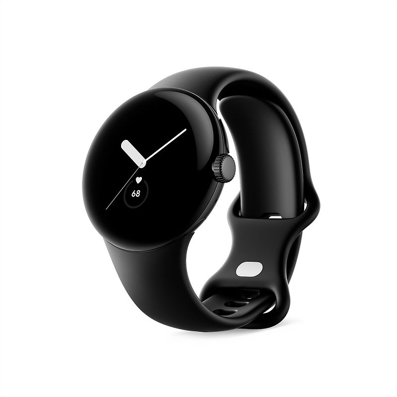 Google Pixel Watch 41 mm noir mat avec bracelet sport couleur noir volcanique [Wi-Fi]