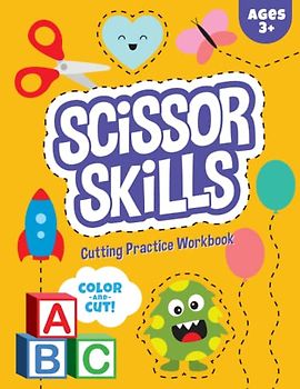 Scissor Skills Cutting Practice Workbook: Coloring and Cutting Activity Book for Preschool and Kindergarten, Cut Lines, Shapes, Animals and Objects, Kids Ages 3-5