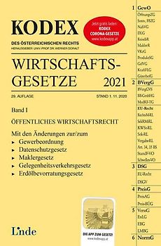 KODEX Wirtschaftsgesetze Band I 2021