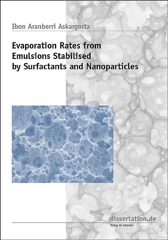 Evaporation rates from Emulsions stabilised by Surfactants and Nanoparticles