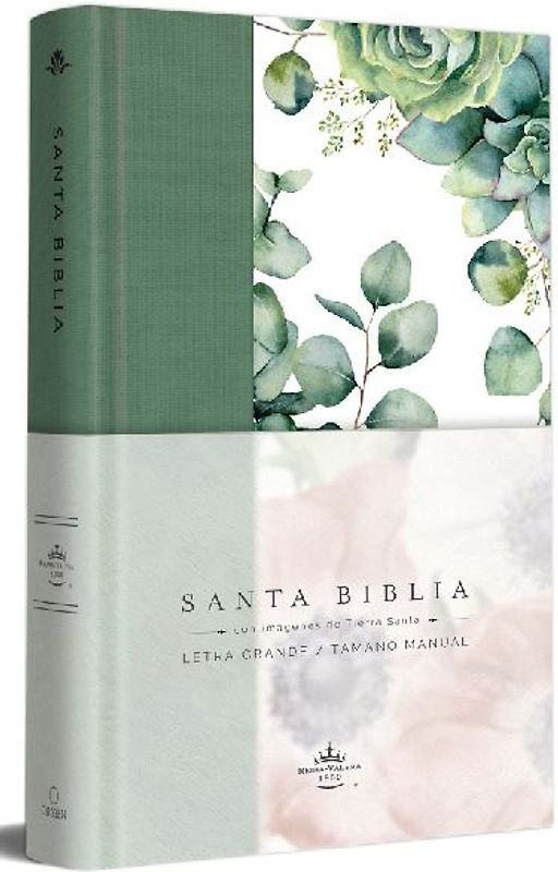Biblia Rvr 1960 Letra Grande Tapa Dura Y Tela Verde Con Flores Tamaño Manual / Bible Rvr 1960 Handy Size Large Print Hardcover Cloth with Green Floral