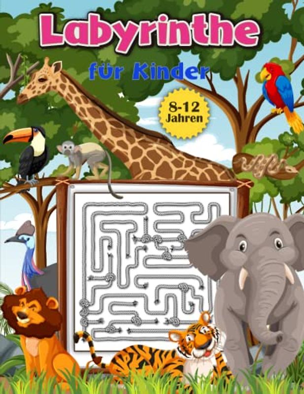 Labyrinthe für Kinder 8-12 Jahren: Herausfordernde Rätsel Aktivitätsbuch mit 100 Seiten Spaß Gehirn Aufgaben für Jungen und Mädchen | Entwicklung von Gedächtnis Geduld und Fokus Fähigkeiten