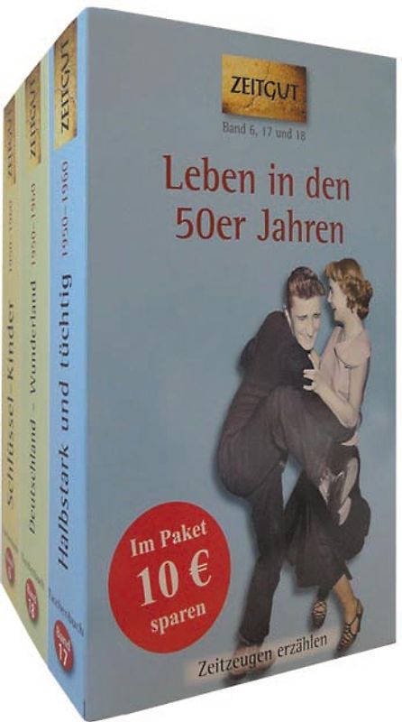 Leben in den 50er Jahren. Band 6, 17 und 18 der Reihe Zeitgut. Sparbox