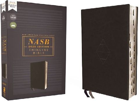 Nasb, Thinline Bible, Leathersoft, Black, Red Letter Edition, 2020 Text, Thumb Indexed, Comfort Print