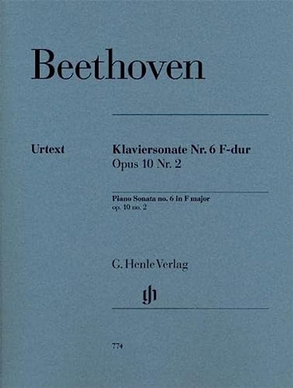 Klaviersonate Nr. 6 F-dur op. 10 Nr. 2; Klavier: Besetzung: Klavier zu zwei Händen (G. Henle Urtext-Ausgabe)
