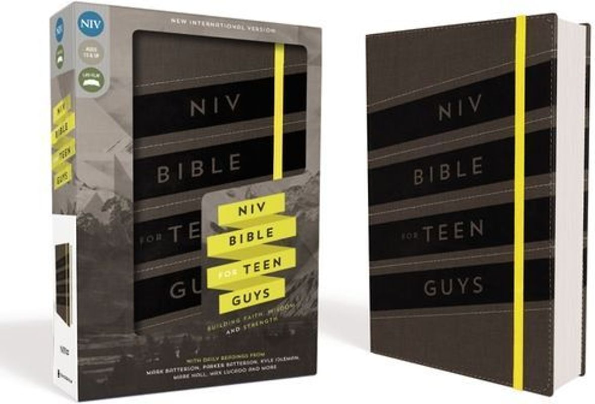 NIV, Bible for Teen Guys, Leathersoft, Charcoal, Elastic Closure