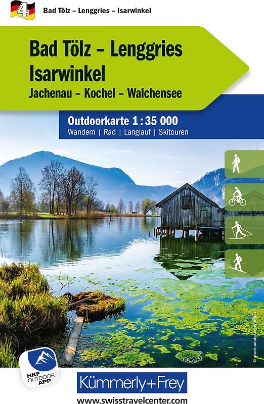 Kümmerly+Frey Outdoorkarte Deutschland 4 Bad Tölz, Lenggries, Isarwinkel 1:35.000