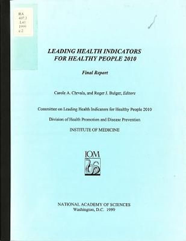 Leading Health Indicators for Healthy People 2010