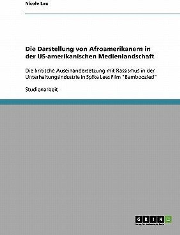 Die Darstellung von Afroamerikanern in der US-amerikanischen Medienlandschaft