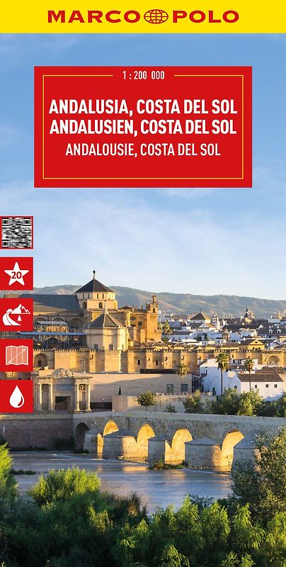 MARCO POLO Reisekarte Andalusien, Costa del Sol 1:200.000
