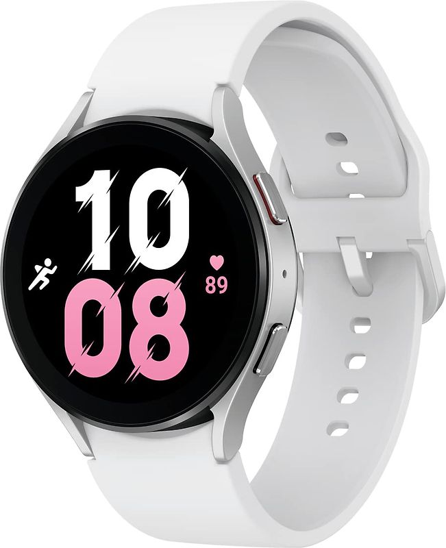 Samsung Galaxy Watch5 44 mm Cassa in alluminio colore silver con Cinturino Sport S/M bianco [Wi-Fi + 4G]