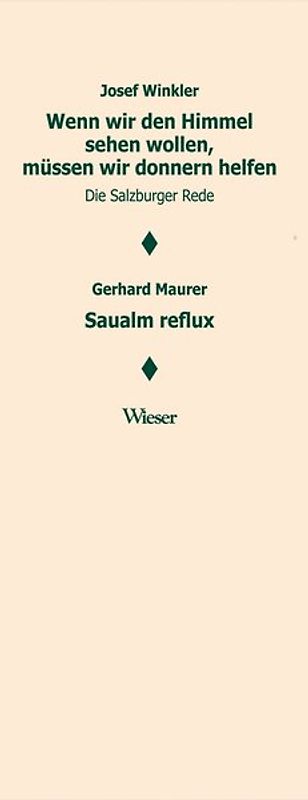 Wenn wir den Himmel sehen wollen, müssen wir donnern helfen. Salzburger Rede / Saualm reflux