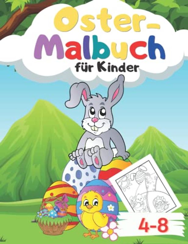 Oster-Malbuch für Kinder von 4-8 Jahren: 36 lustige Illustrationen für Kinder zum Ausmalen