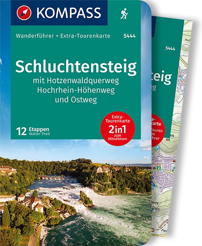 KOMPASS Wanderführer Schluchtensteig, mit Hotzenwaldquerweg, Hochrhein-Höhenweg und Ostweg, 12 Tagesetappen