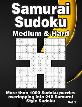 Samurai Sudoku Puzzles in Medium & Hard: Big Sudoku Variation Puzzle Book for Adults & Teens with 210 Samurai Style Puzzles