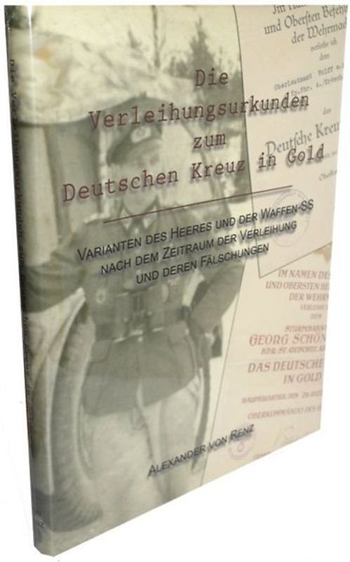Die Verleihungsurkunden zum Deutschen Kreuz in Gold
