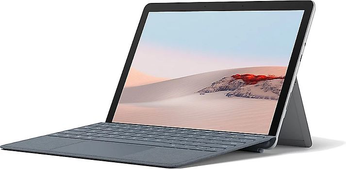 Microsoft Surface Go 2 10,5" Intel Pentium Gold 64GB SSD [Wi-Fi, inkl. eisblauem Keyboard Dock, Surface Go 2 Type Cover] silber