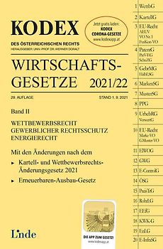 KODEX Wirtschaftsgesetze Band II 2021/22