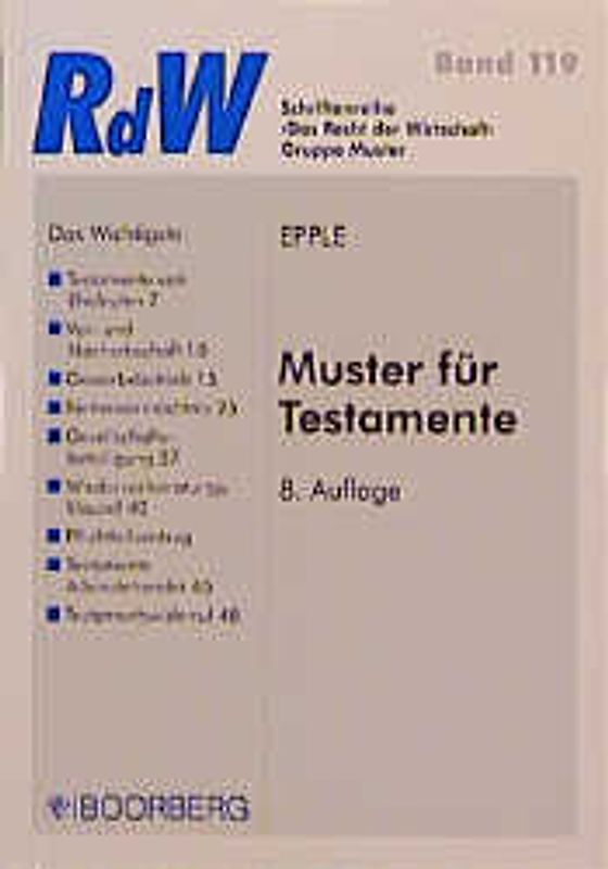 Muster für Testamente