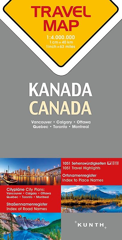 KUNTH TRAVELMAP Kanada 1:4 Mio.