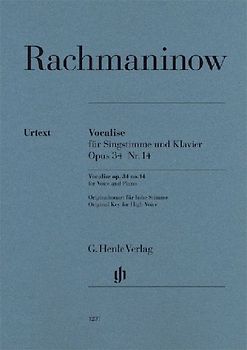 Vocalise op. 34 Nr. 14 für Singstimme und Klavier, Originaltonart für hohe Stimme - Sergej Rachmaninow
