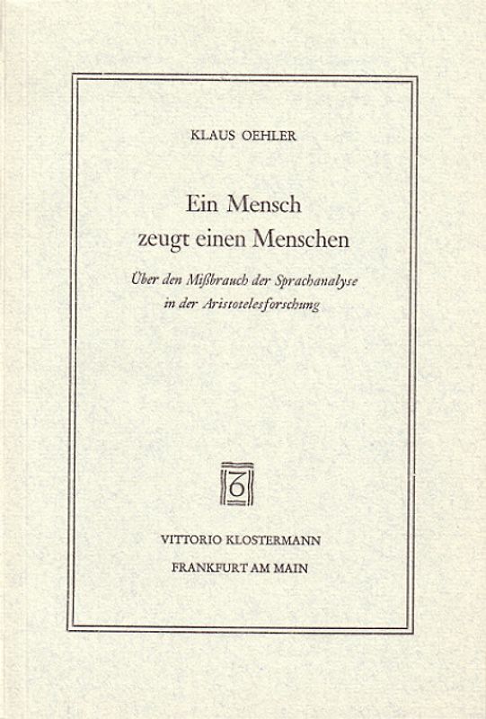 Ein Mensch zeugt einen Menschen