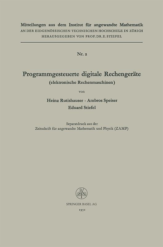 Programmgesteuerte digitale Rechengeräte (elektronische Rechenmaschinen)